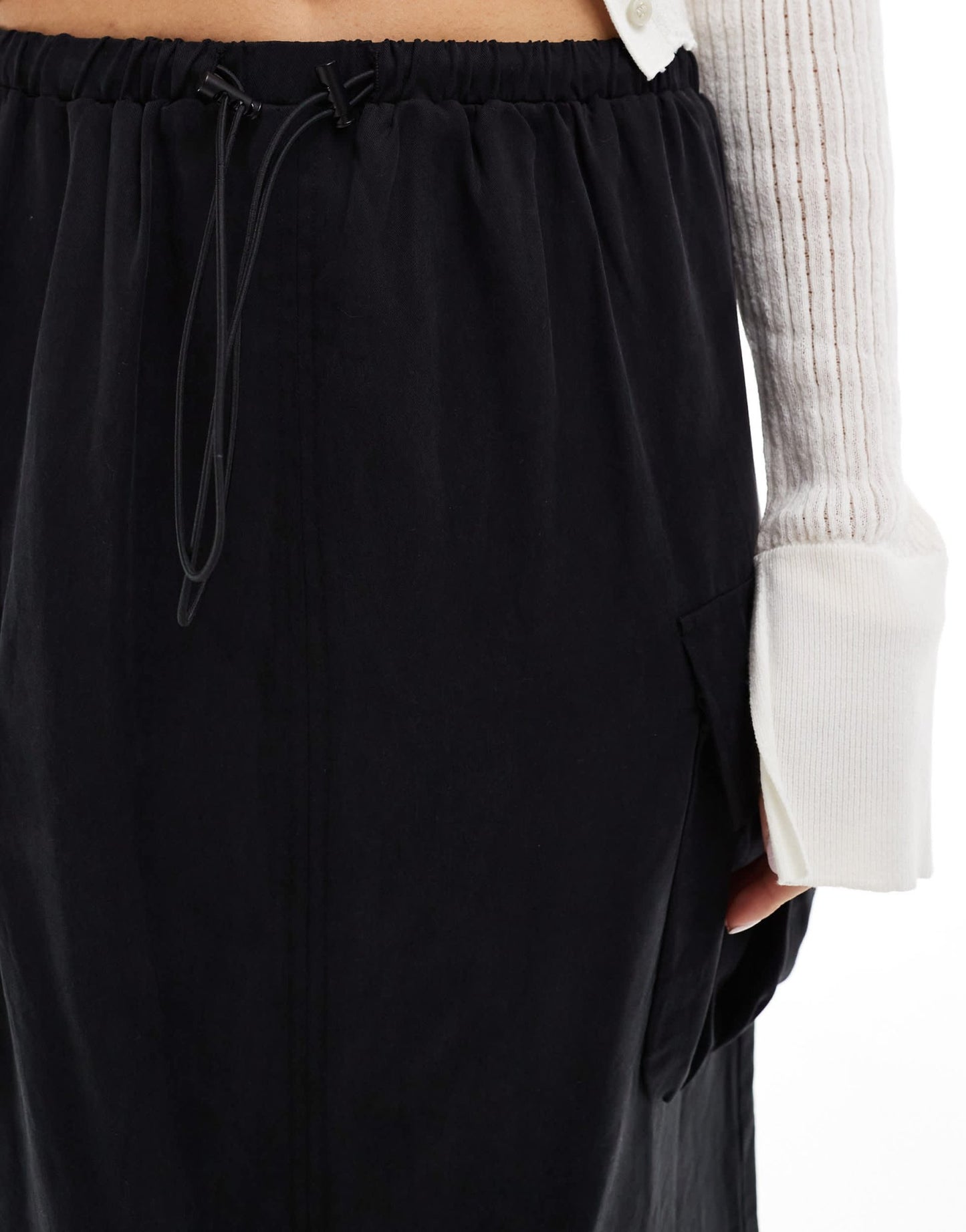 ASOS DESIGN cargo maxi skirt in black - ASOS Sample Sale EU Store