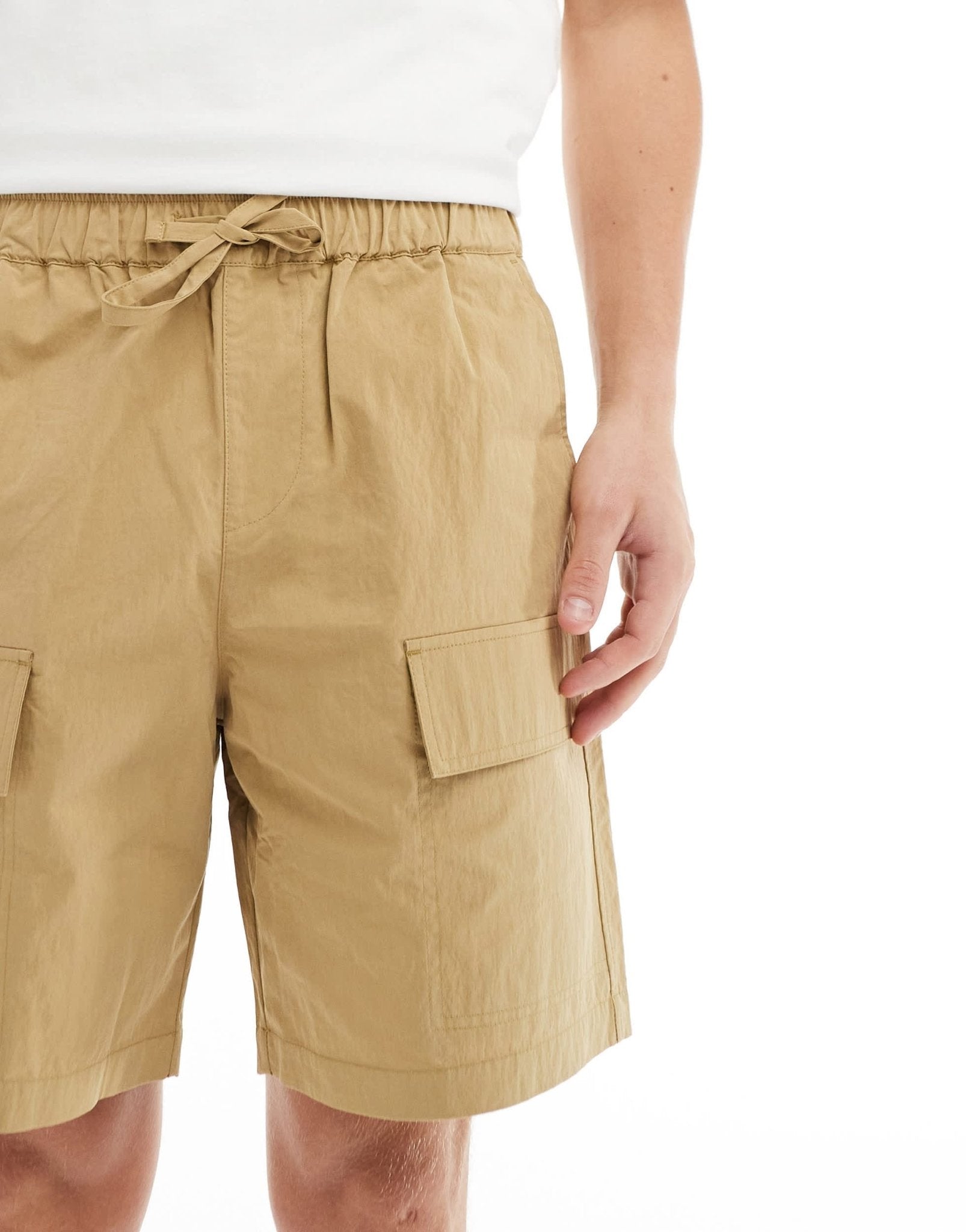 ASOS DESIGN cargo nylon short in beige - ASOS Sample Sale EU Store