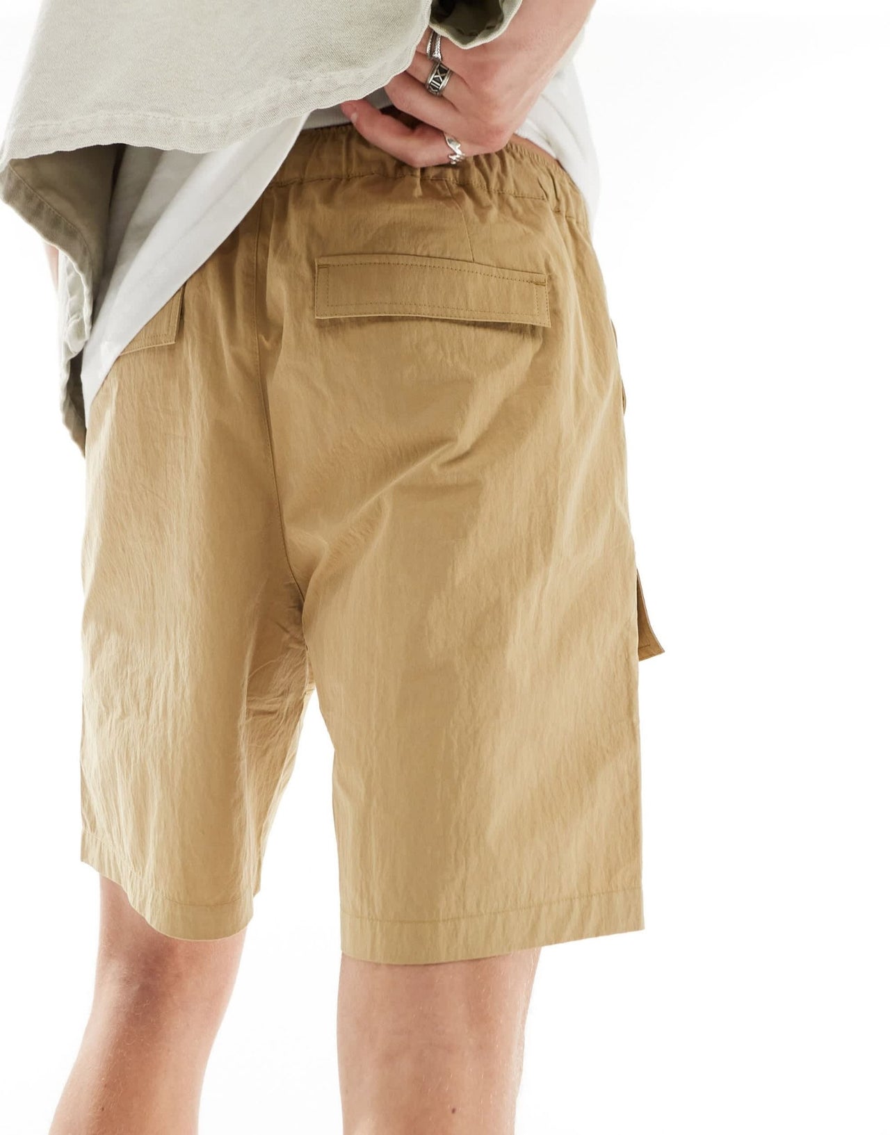 ASOS DESIGN cargo nylon short in beige - ASOS Sample Sale EU Store