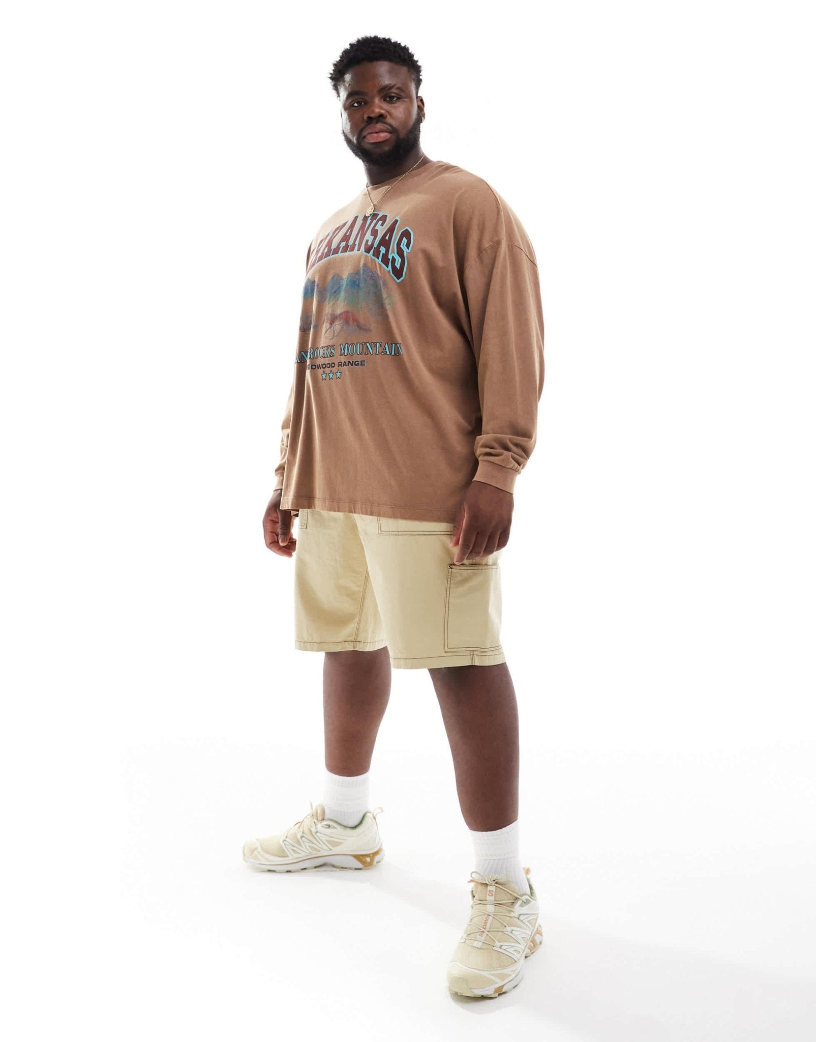 ASOS DESIGN cargo short with contrast stitch in beige - ASOS Sample Sale EU Store