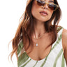 ASOS DESIGN cat eye sunglasses in crystal brown