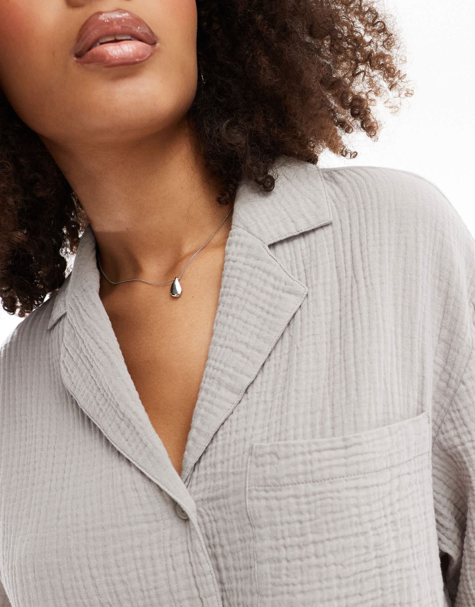 ASOS DESIGN cheesecloth shirt in grey - ASOS Sample Sale EU Store