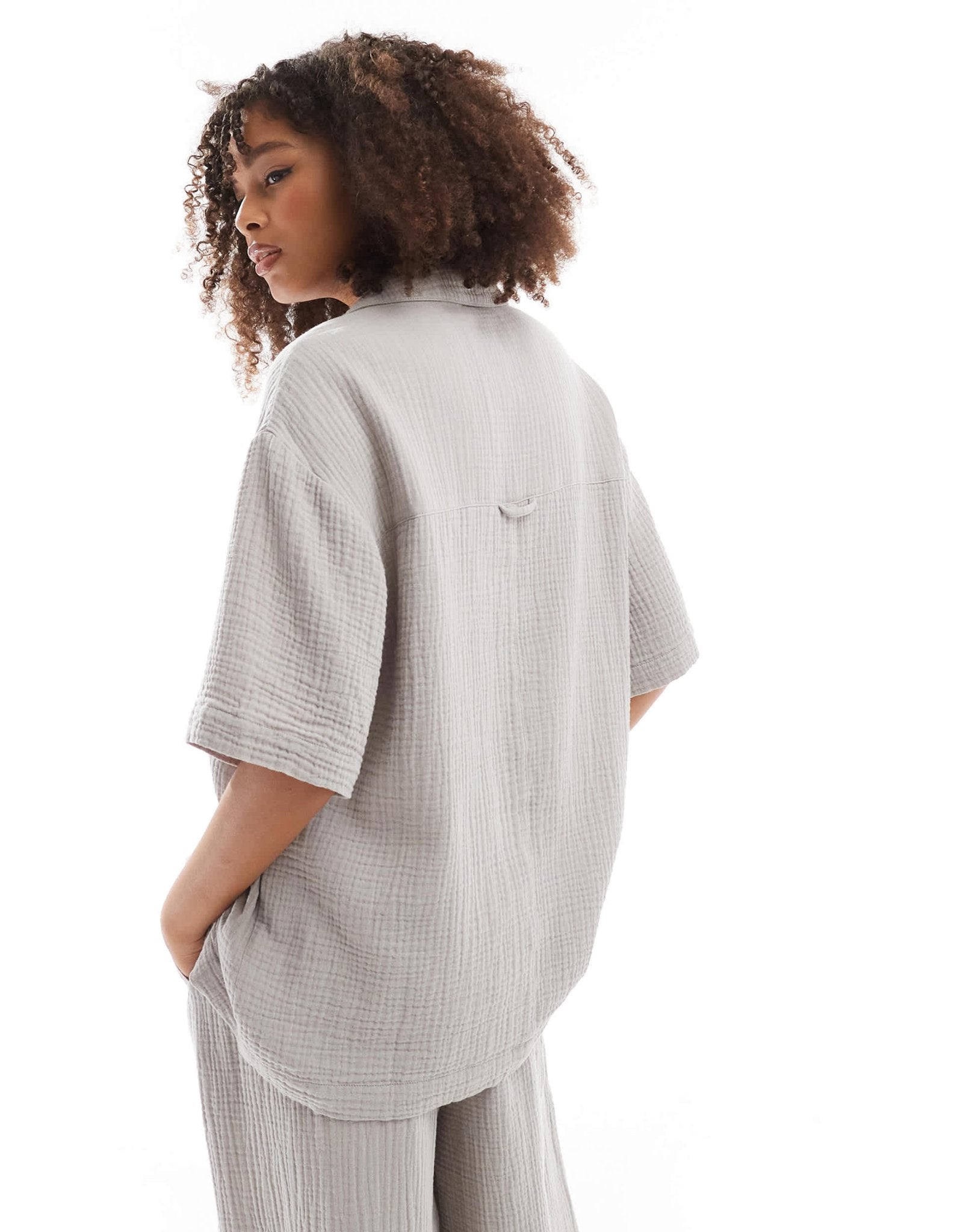 ASOS DESIGN cheesecloth shirt in grey - ASOS Sample Sale EU Store