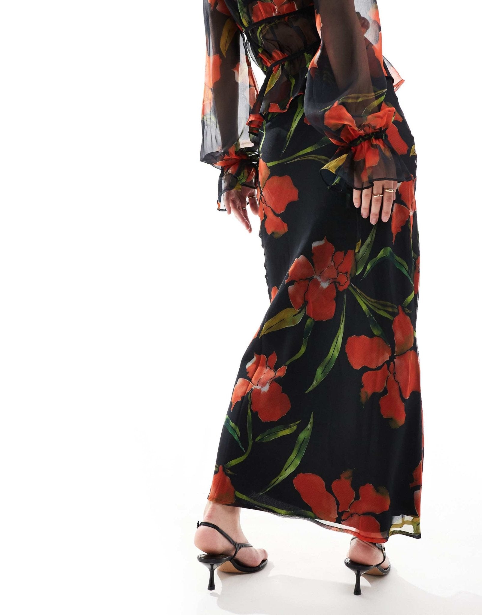 ASOS DESIGN chiffon bias maxi skirt co - ord in floral print - ASOS Sample Sale EU Store
