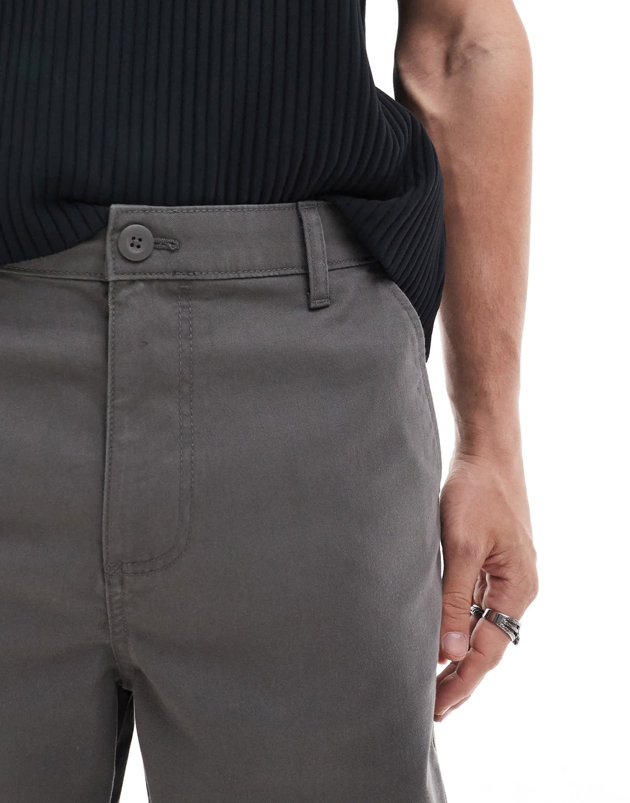 ASOS DESIGN chino short in charcoal - ASOS Sample Sale EU Store