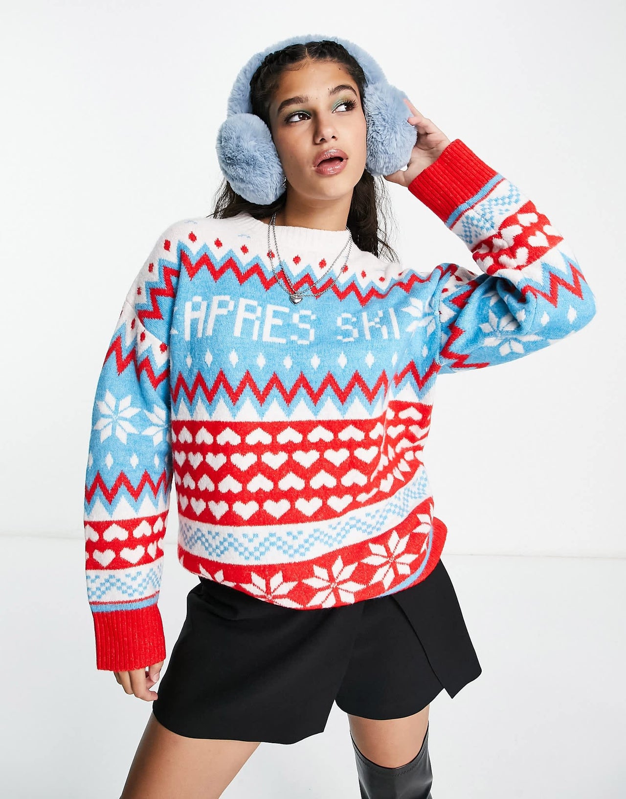 ASOS DESIGN Christmas oversized jumper with apres ski pattern - ASOS Sample Sale EU Store