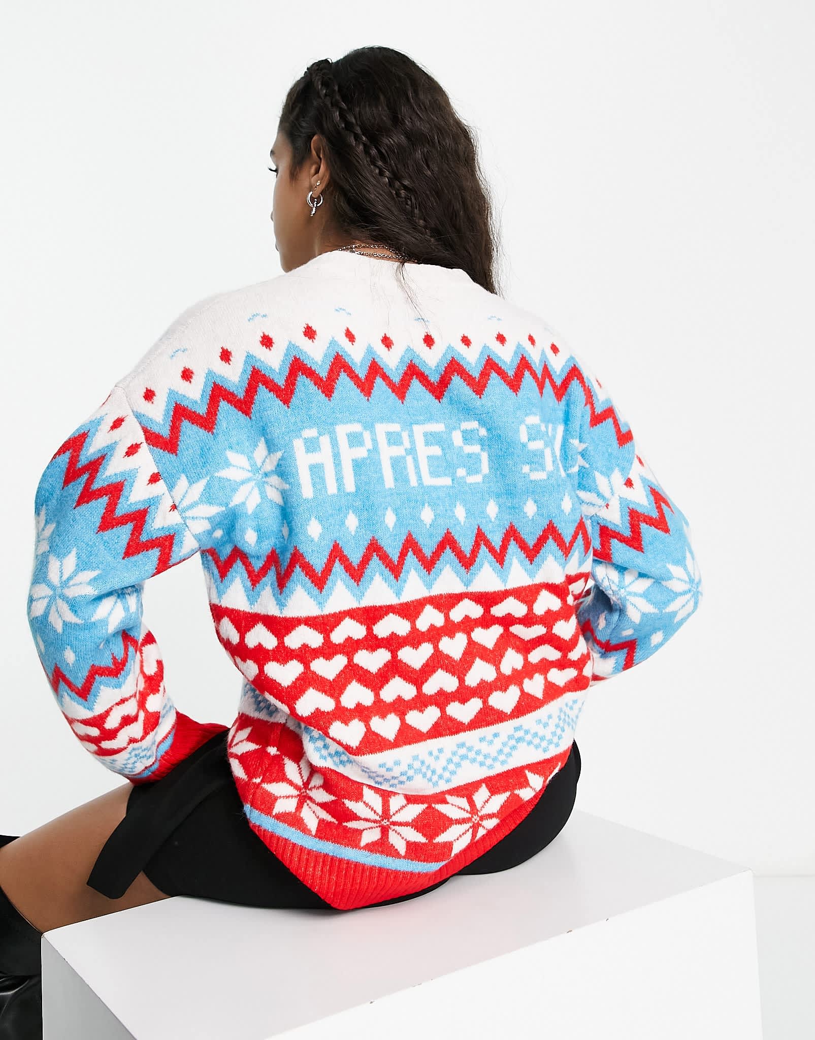 ASOS DESIGN Christmas oversized jumper with apres ski pattern - ASOS Sample Sale EU Store