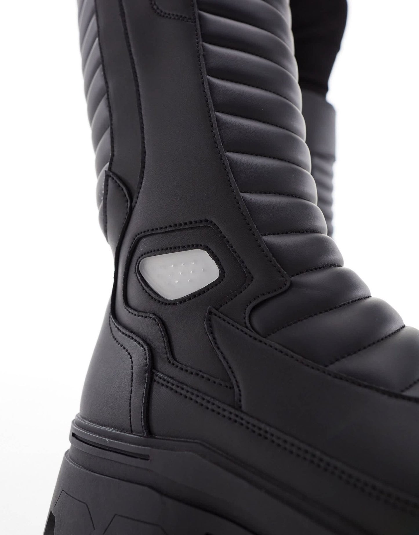 ASOS DESIGN chunky boot with biker details in black - ASOS Sample Sale EU Store