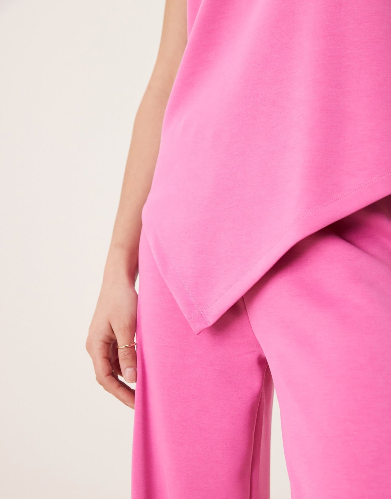 ASOS DESIGN co - ord asymmetric cupro vest in pink - ASOS Sample Sale EU Store