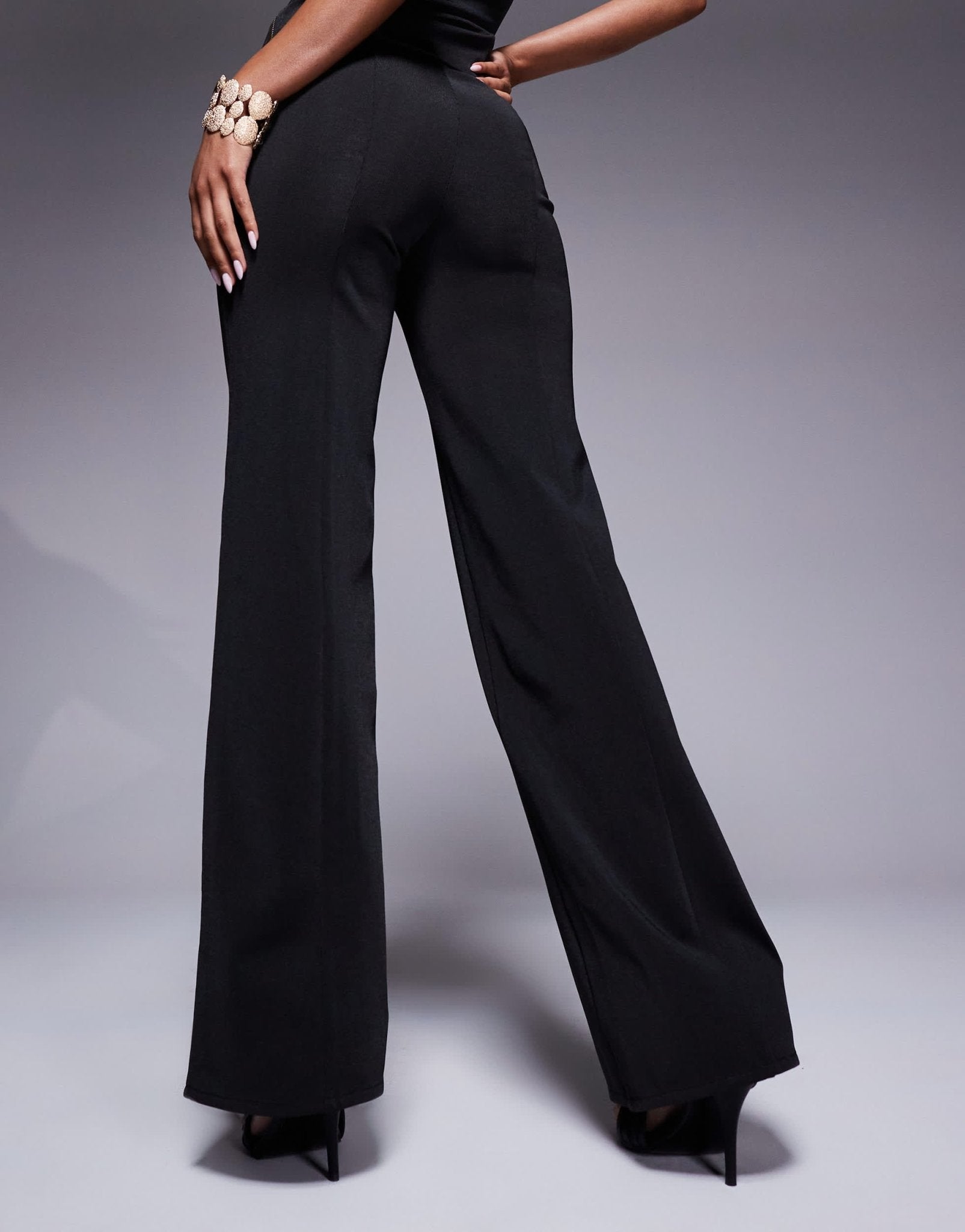 ASOS DESIGN co - ord bandage straight leg trouser in black - ASOS Sample Sale EU Store