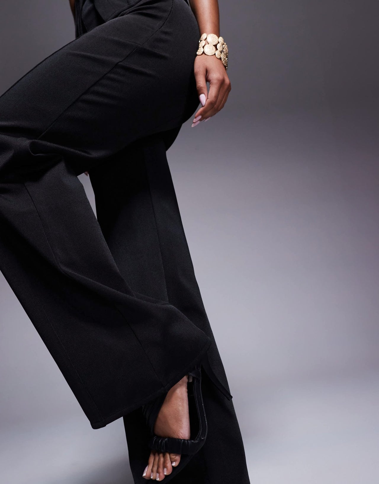 ASOS DESIGN co - ord bandage straight leg trouser in black - ASOS Sample Sale EU Store