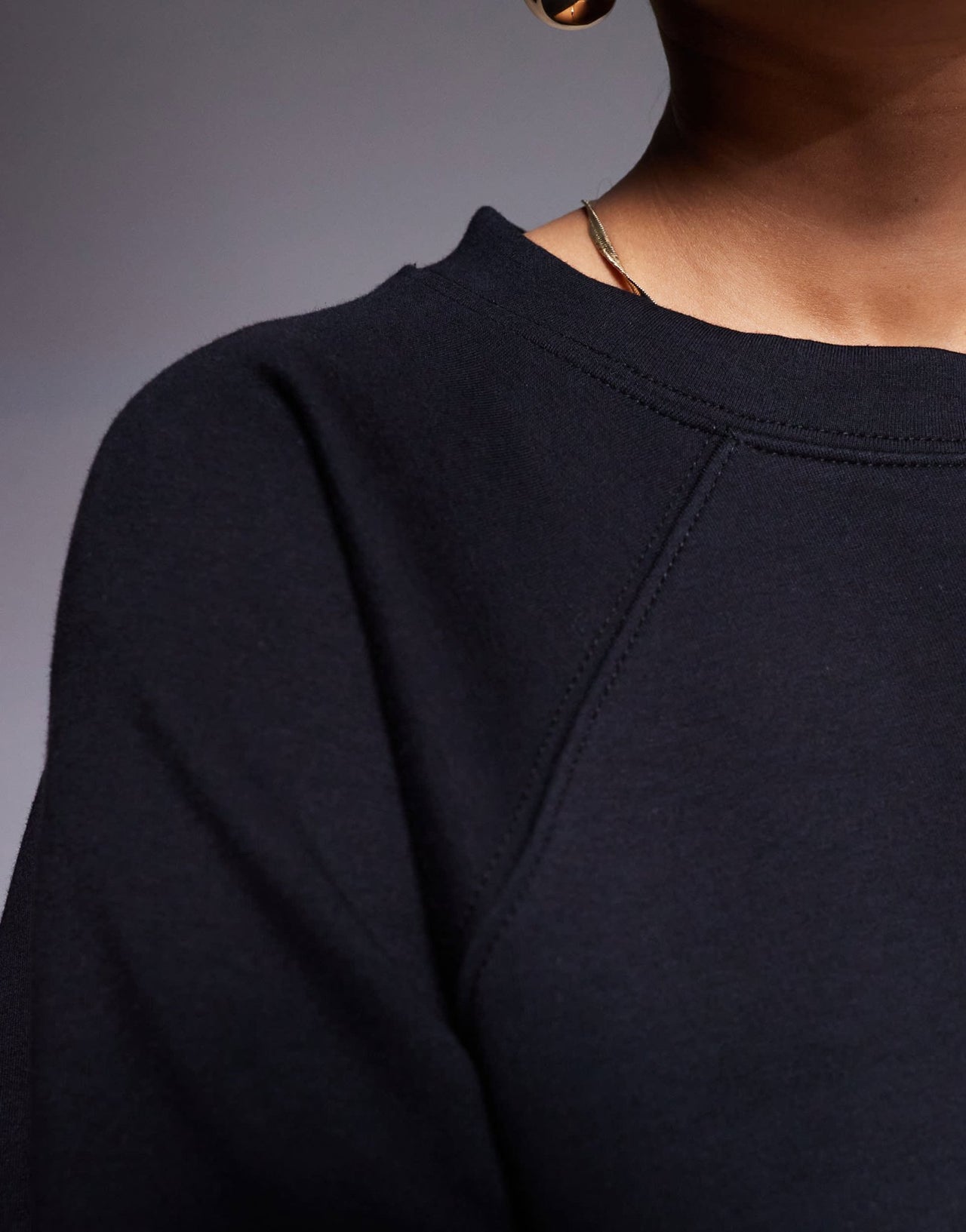 ASOS DESIGN co - ord interlock raglan t-shirt in black - ASOS Sample Sale EU Store