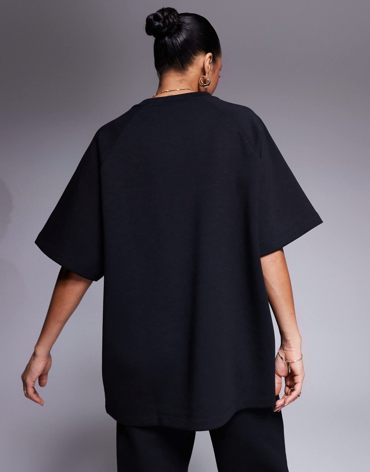 ASOS DESIGN co - ord interlock raglan t-shirt in black - ASOS Sample Sale EU Store
