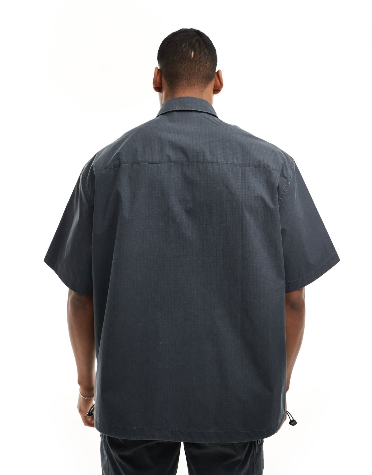 ASOS DESIGN co - ord overhead shirt with cargo pockets in charcoal - ASOS Sample Sale EU Store