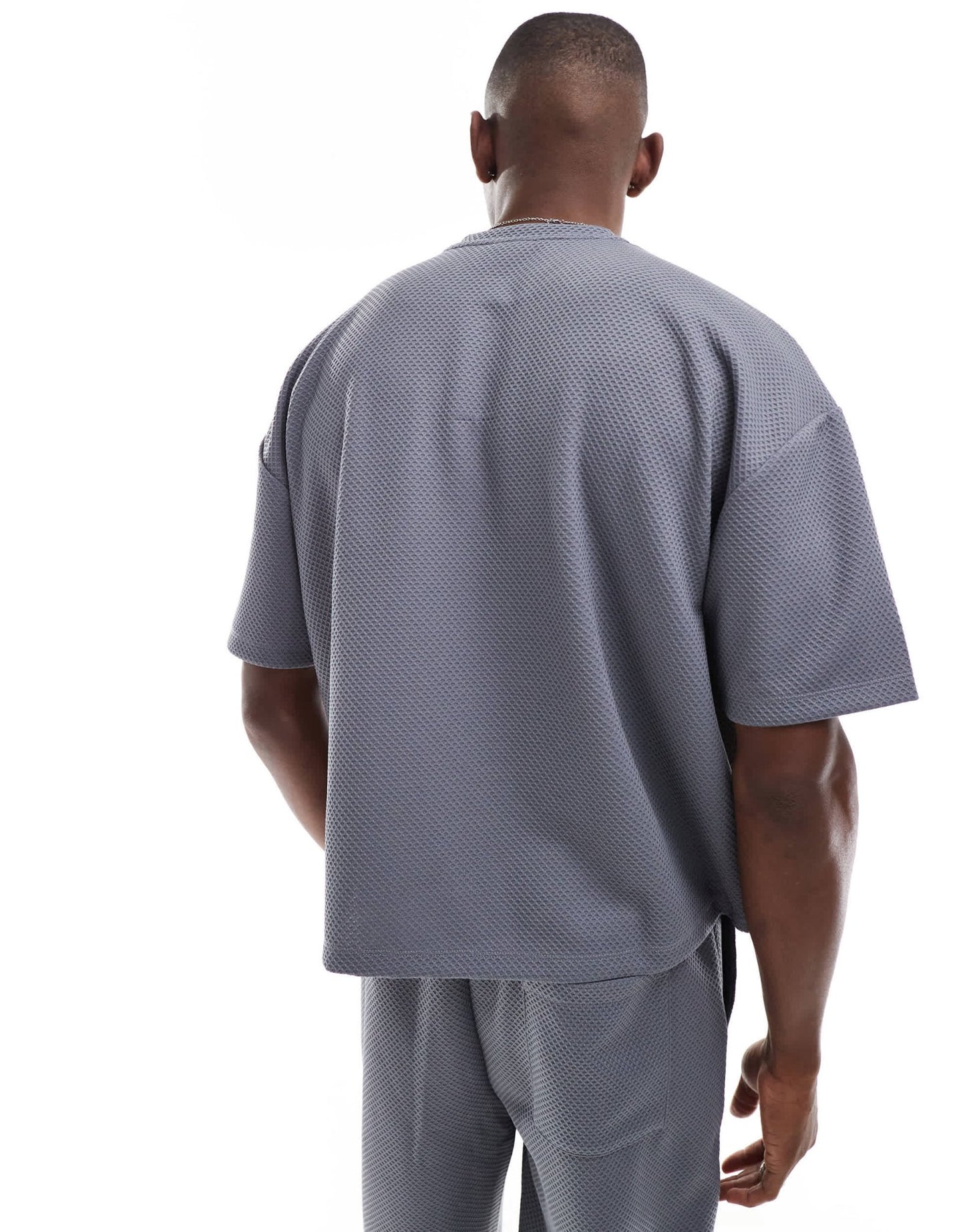 ASOS DESIGN co - ord oversized boxy t-shirt with heavyweight waffle texture in beige - ASOS Sample Sale EU Store