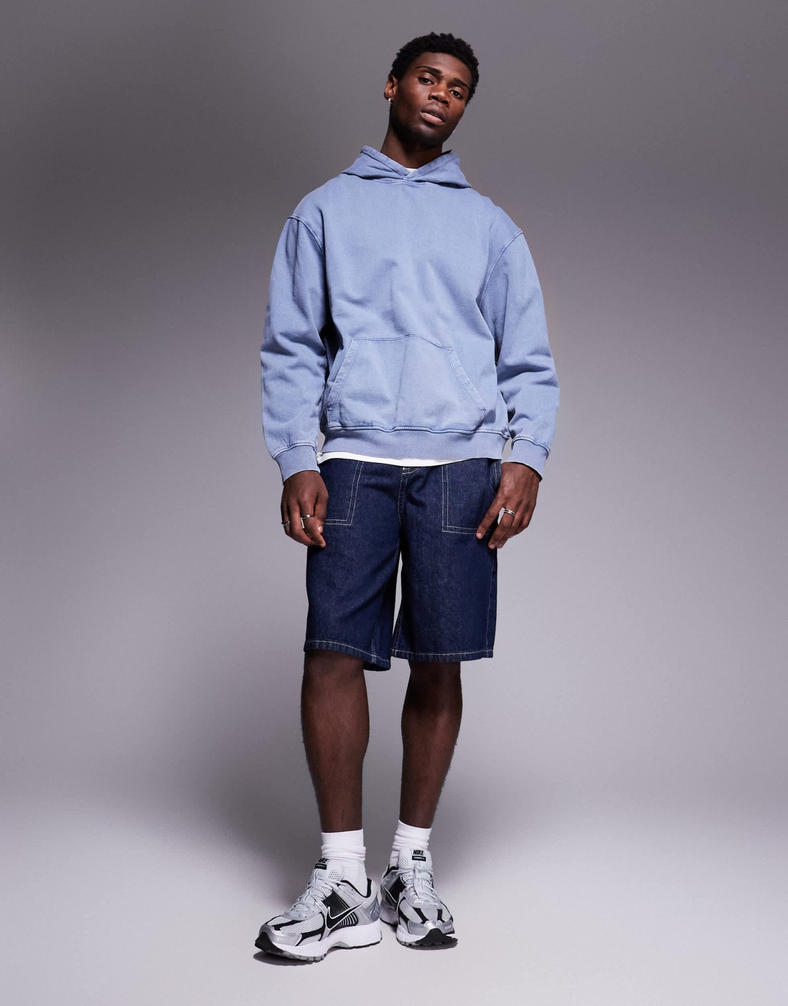 ASOS DESIGN co - ord oversized hoodie in washed blue - MBLUE - ASOS Sample Sale EU Store