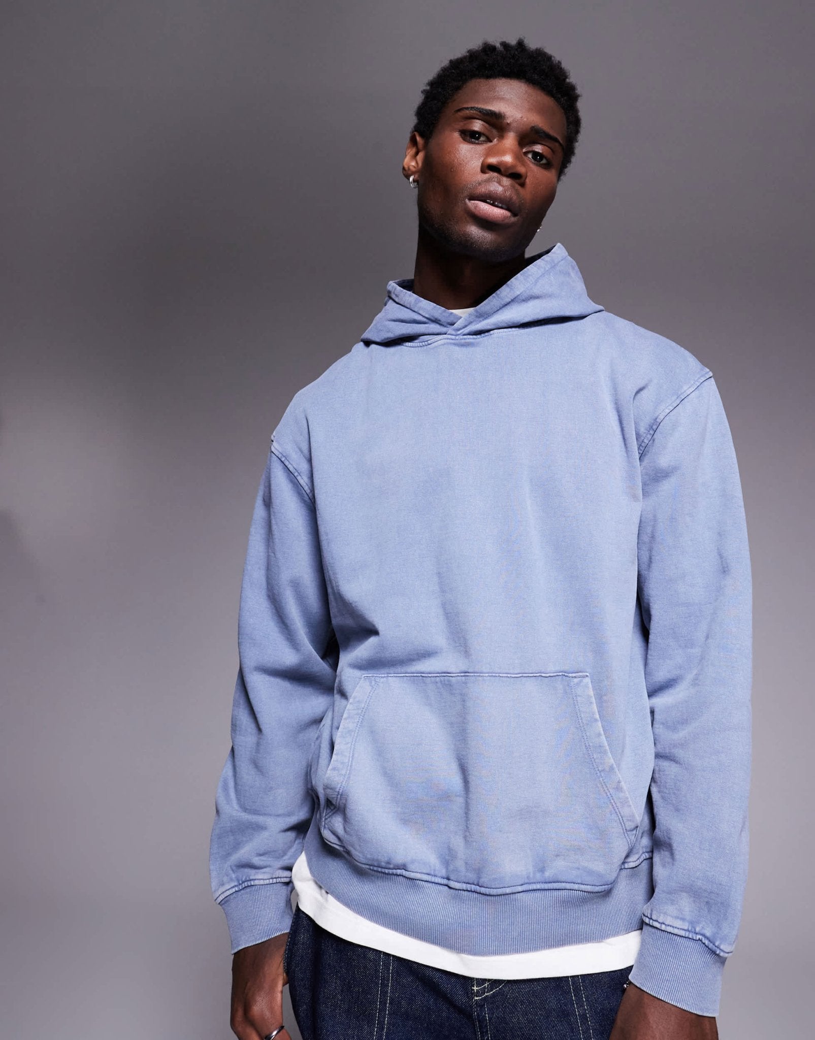 ASOS DESIGN co - ord oversized hoodie in washed blue - MBLUE - ASOS Sample Sale EU Store