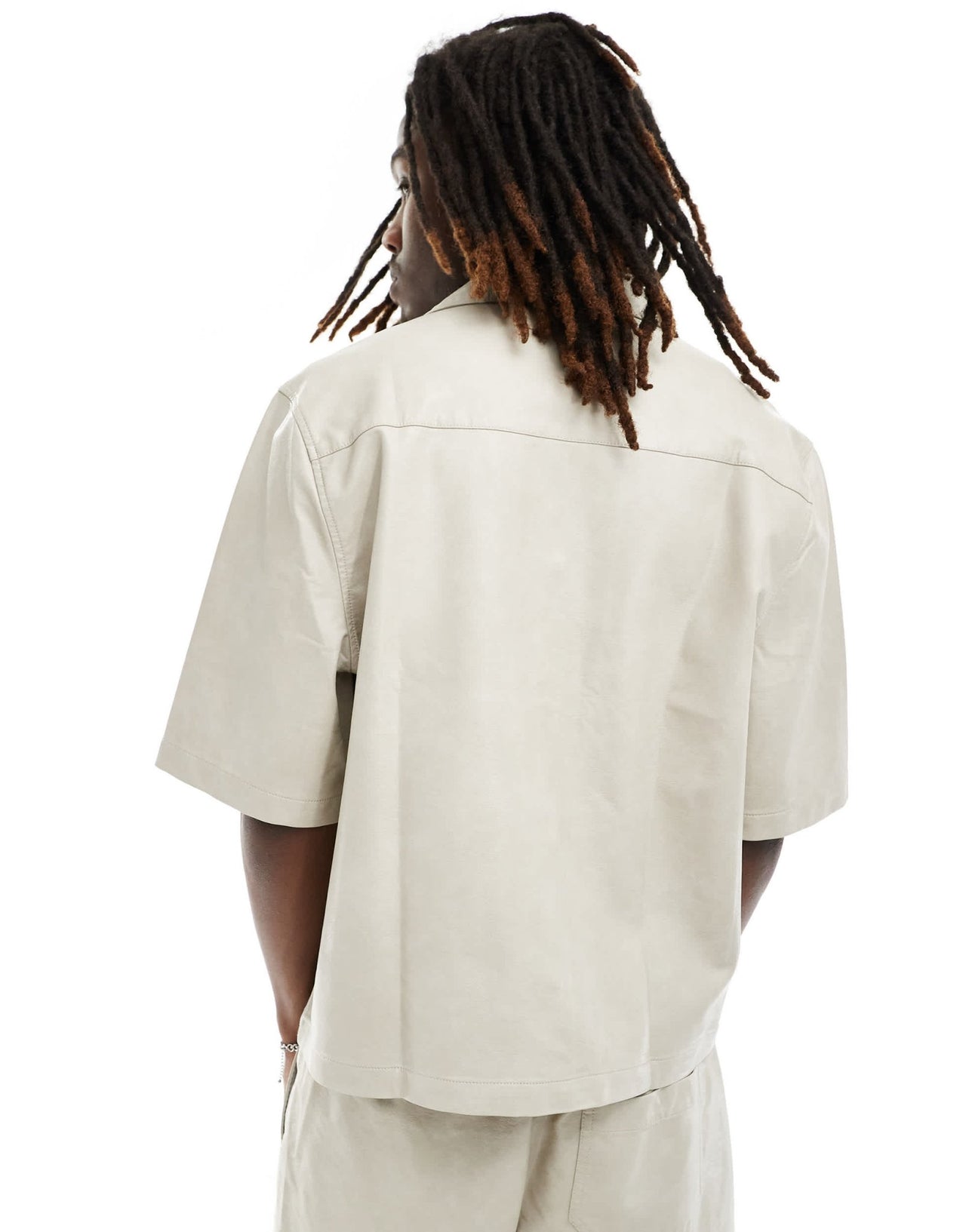 ASOS DESIGN co - ord relaxed longer sleeve shirt in PU - ASOS Sample Sale EU Store