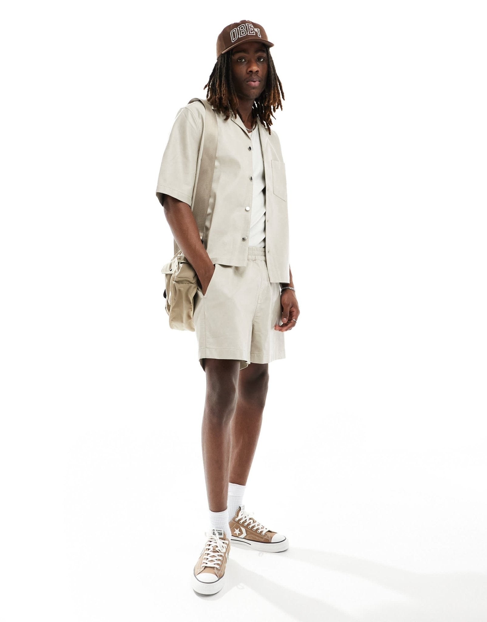 ASOS DESIGN co - ord relaxed longer sleeve shirt in PU - ASOS Sample Sale EU Store