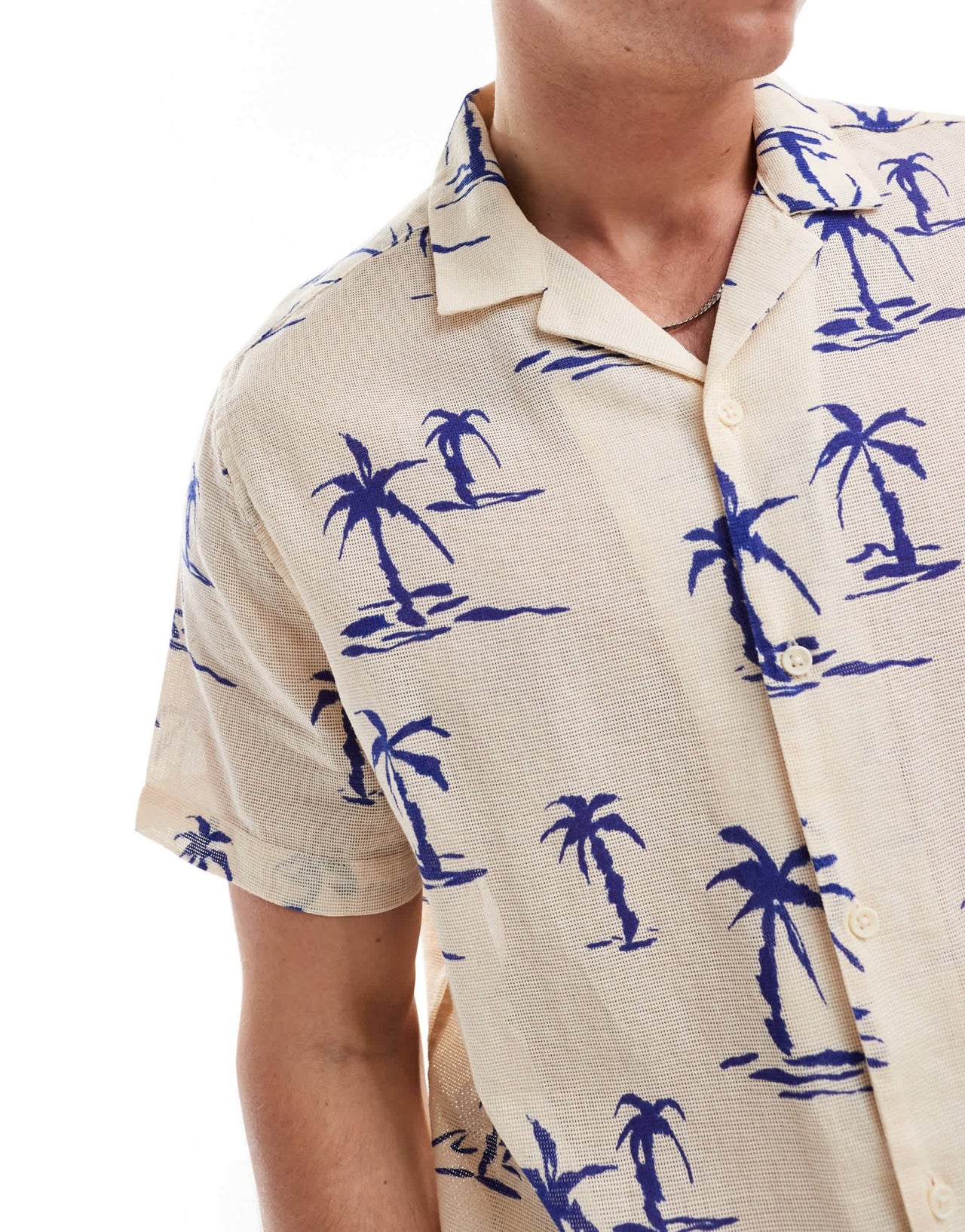ASOS DESIGN co - ord relaxed revere shirt with palm tree print - ASOS Sample Sale EU Store