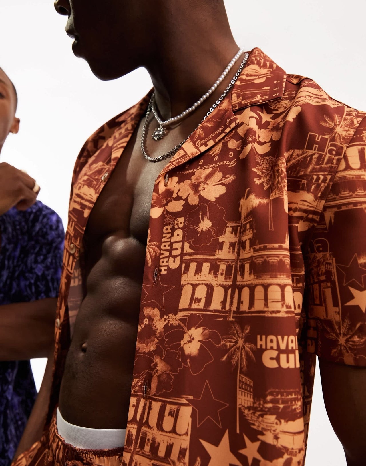 ASOS DESIGN co - ord revere shirt in brown print - ASOS Sample Sale EU Store