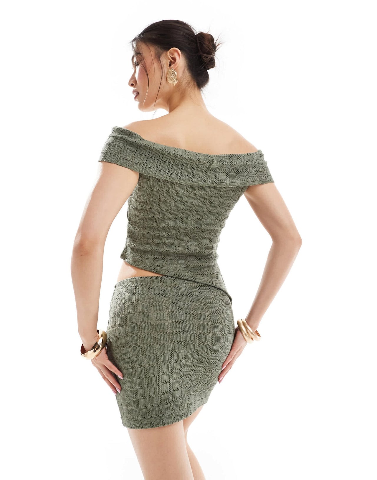 ASOS DESIGN co - ord textured mini skirt khaki - ASOS Sample Sale EU Store