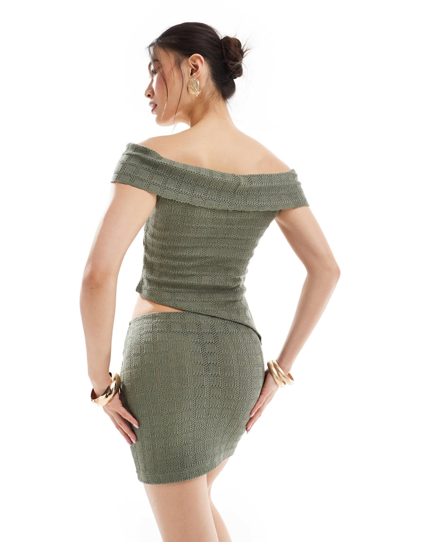 ASOS DESIGN co - ord textured mini skirt khaki - ASOS Sample Sale EU Store
