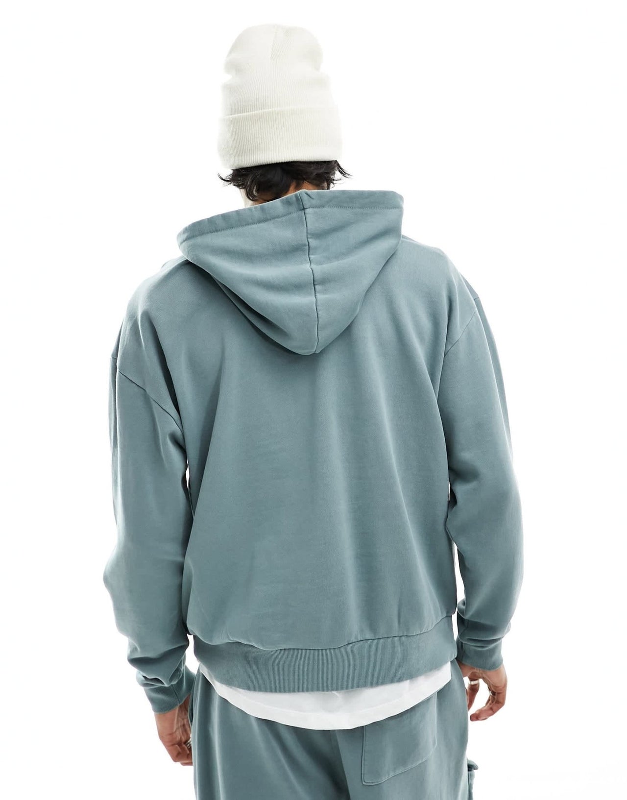 ASOS DESIGN co - ord unisex oversized hoodie in washed teal with seam details - ASOS Sample Sale EU Store