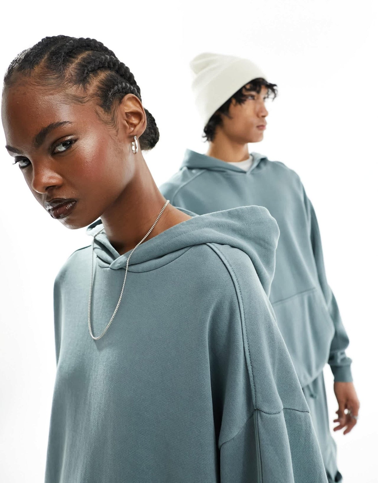 ASOS DESIGN co - ord unisex oversized hoodie in washed teal with seam details - ASOS Sample Sale EU Store