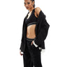 ASOS DESIGN co-ord v neck crop top with elastic hem trim in black