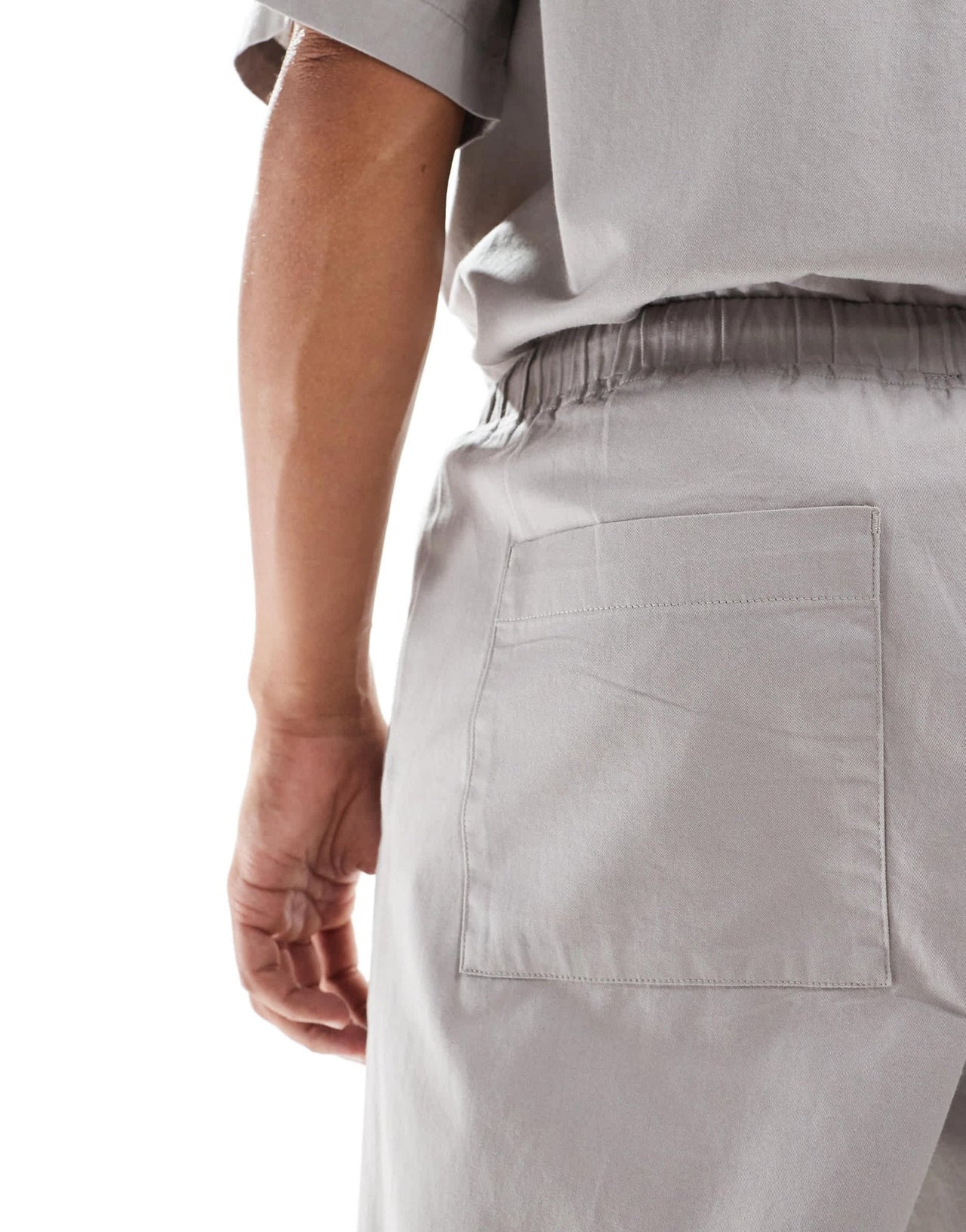 ASOS DESIGN co - ord wide baggy trousers with elasticated waist in neutral - ASOS Sample Sale EU Store