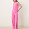 Pantalón de pierna ancha de cupro a juego ASOS DESIGN en rosa