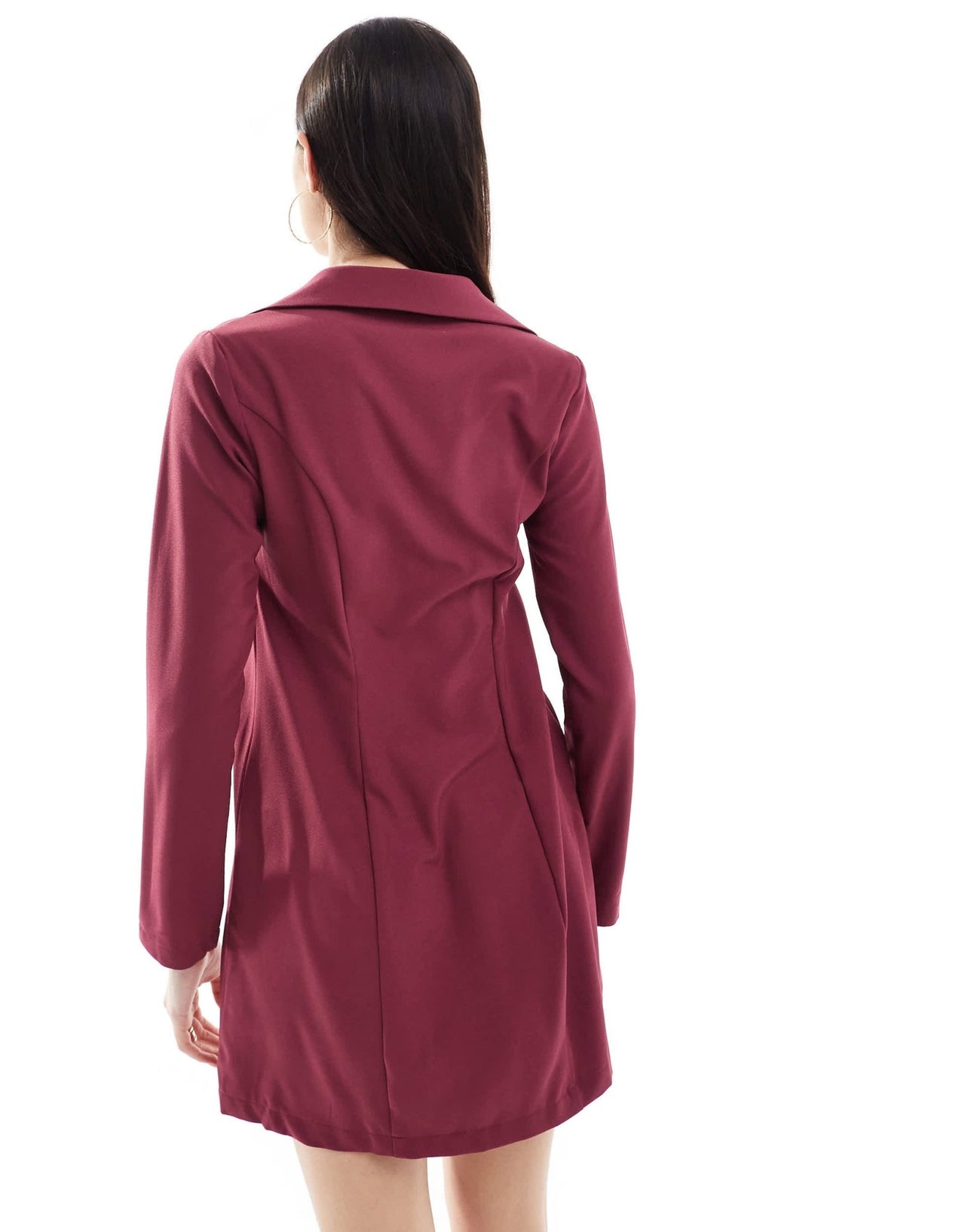 ASOS DESIGN collared mini shift dress in burgundy - ASOS Sample Sale EU Store