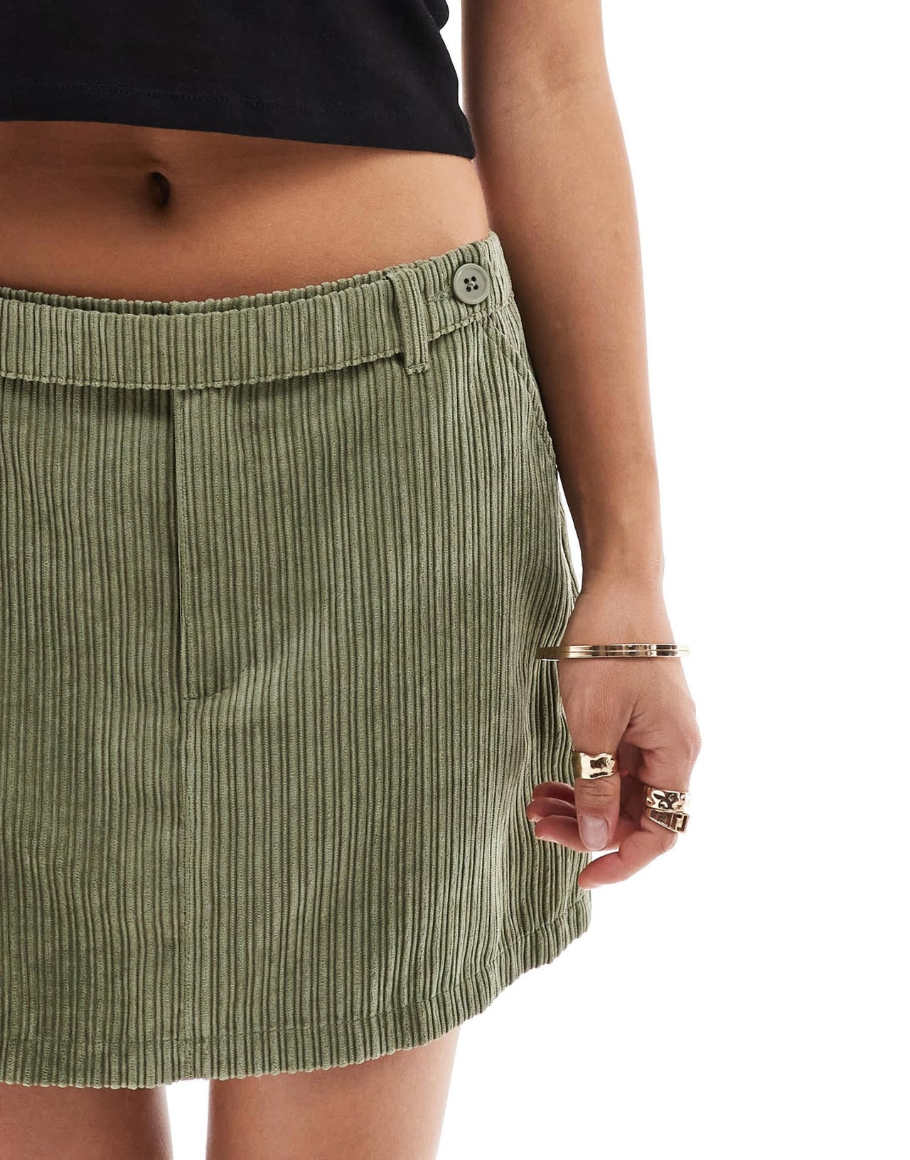 ASOS DESIGN cord belted micro mini skirt co - ord in olive - ASOS Sample Sale EU Store