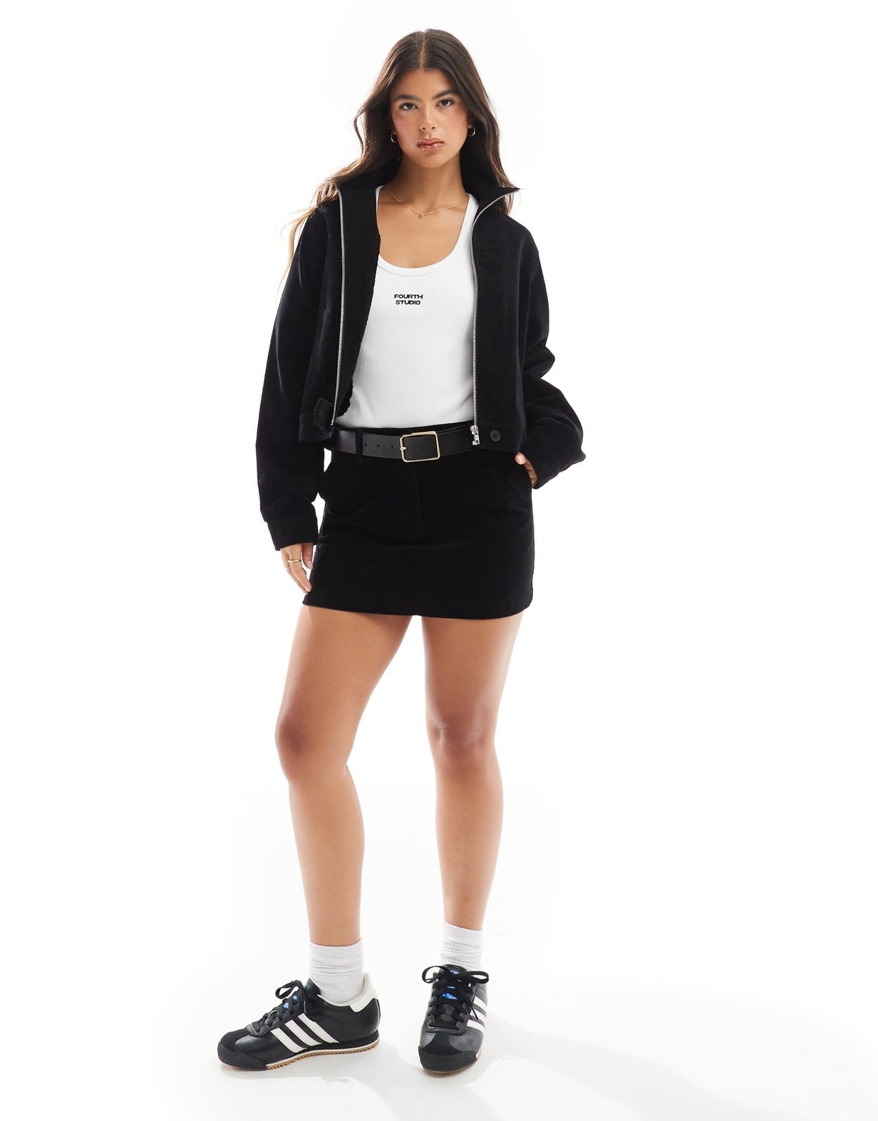 ASOS DESIGN cord micro mini skirt co - ord in black - ASOS Sample Sale EU Store