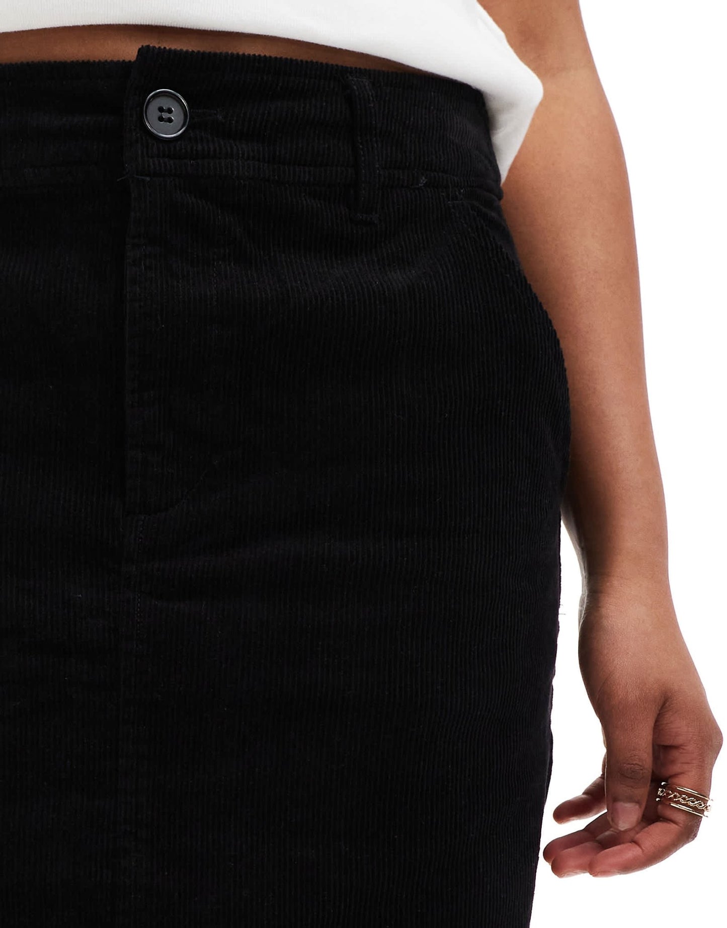 ASOS DESIGN cord pocket a - line mini skirt in black - ASOS Sample Sale EU Store