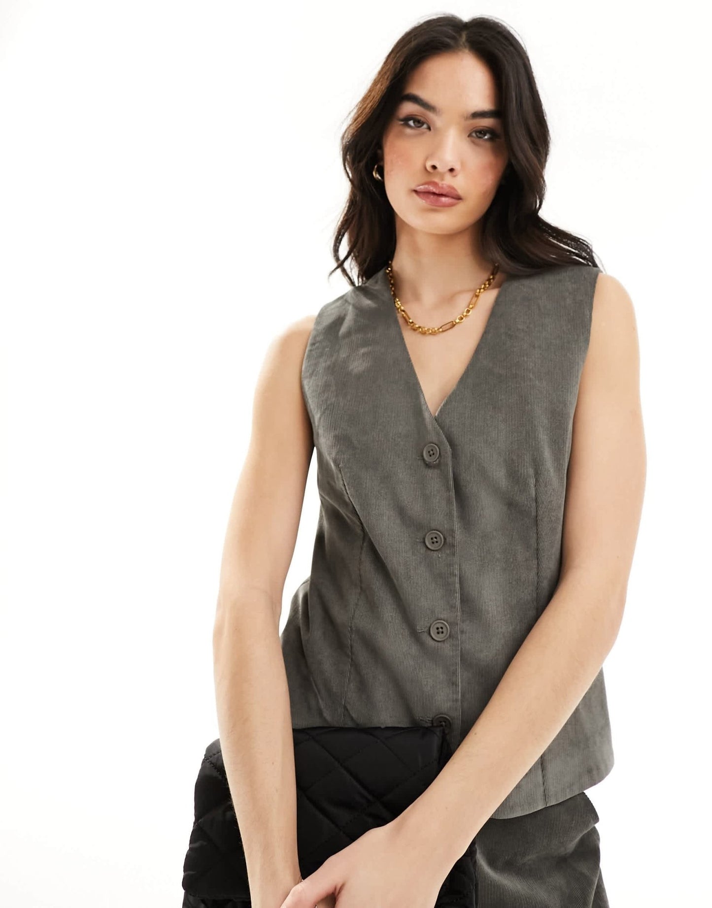 ASOS DESIGN cord waistcoat in khaki co - ord - ASOS Sample Sale EU Store