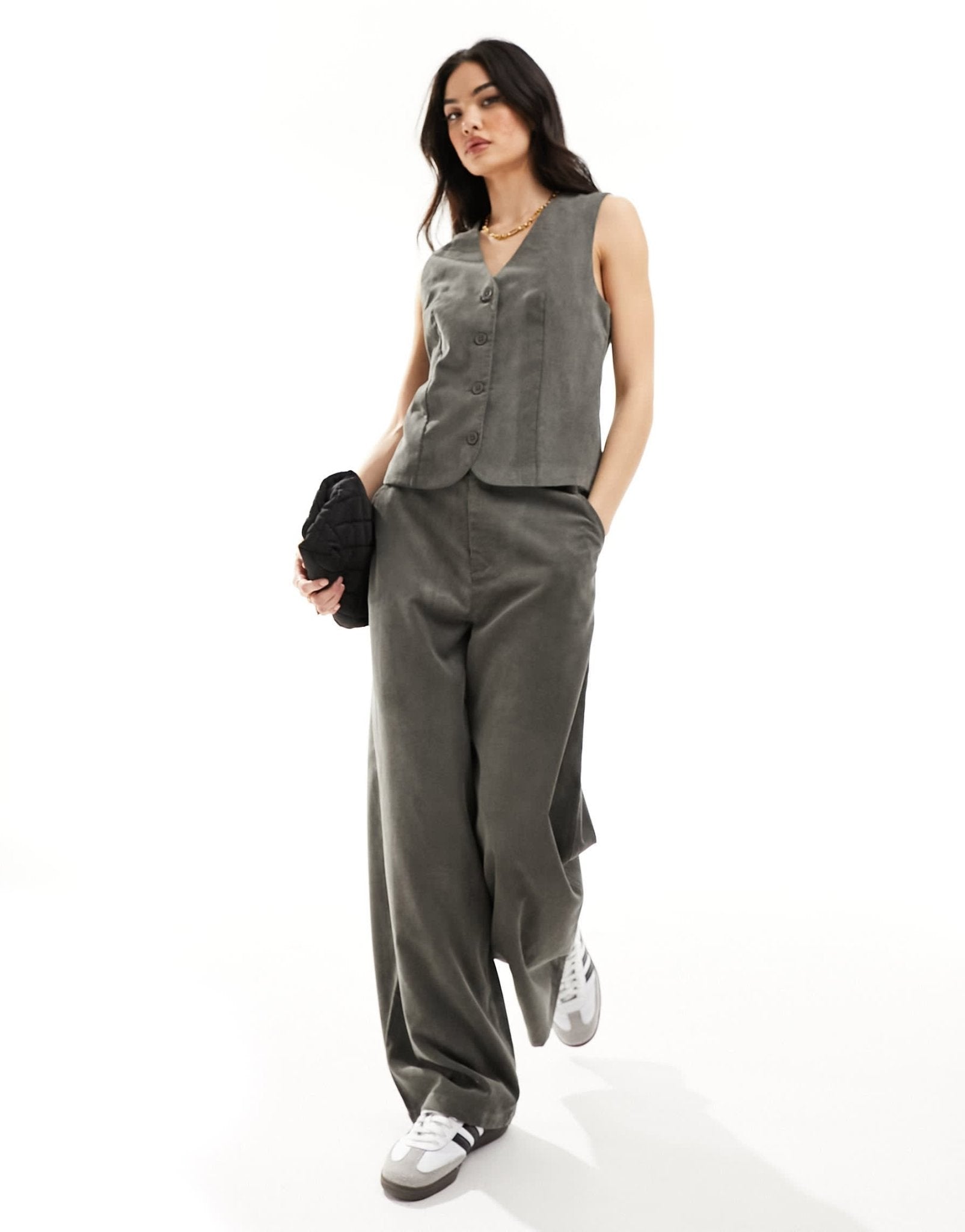 ASOS DESIGN cord waistcoat in khaki co - ord - ASOS Sample Sale EU Store