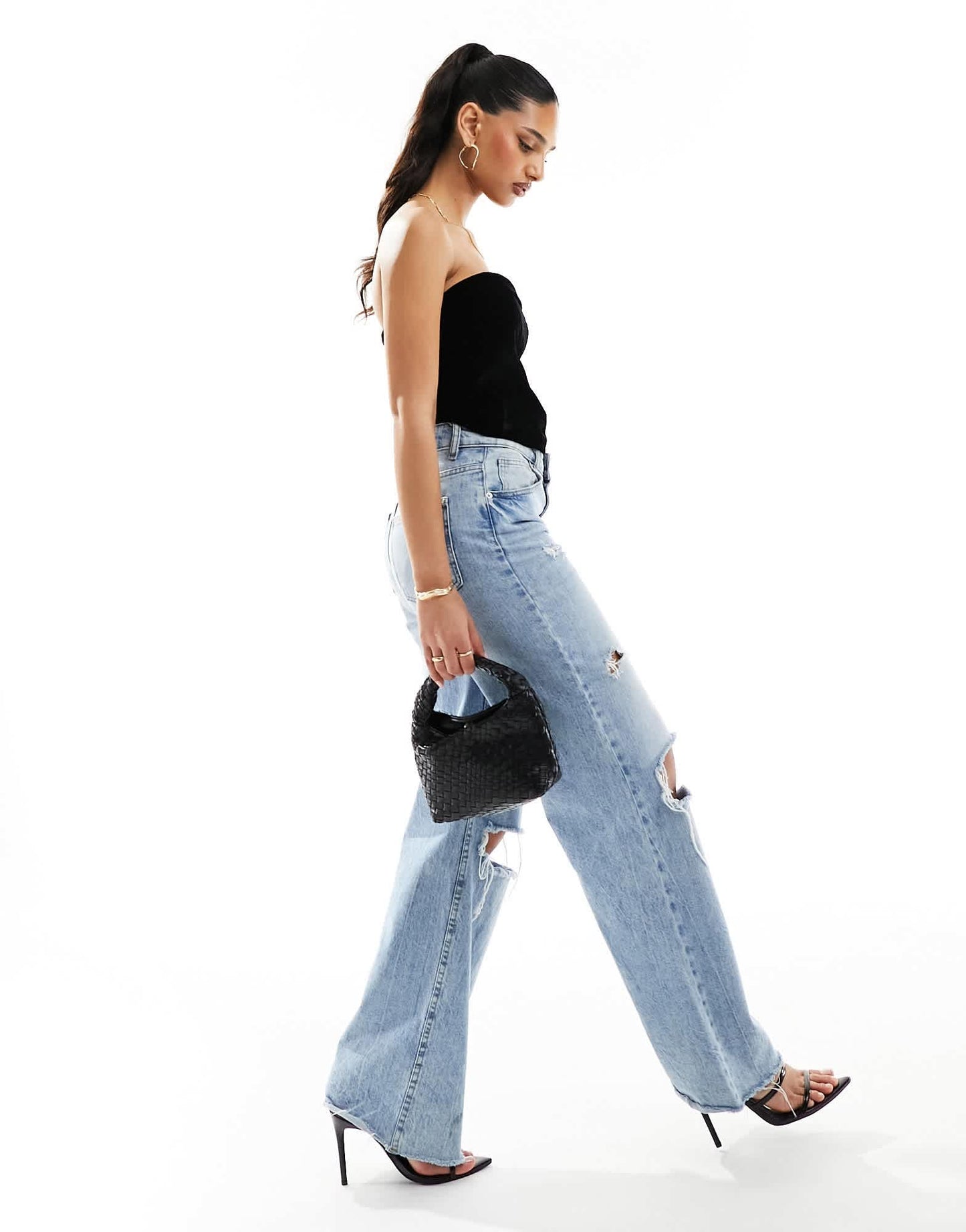 ASOS DESIGN corset bandeau in black velvet - ASOS Sample Sale EU Store