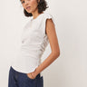 ASOS DESIGN corset waist sharp shoulder  tank top ice marl