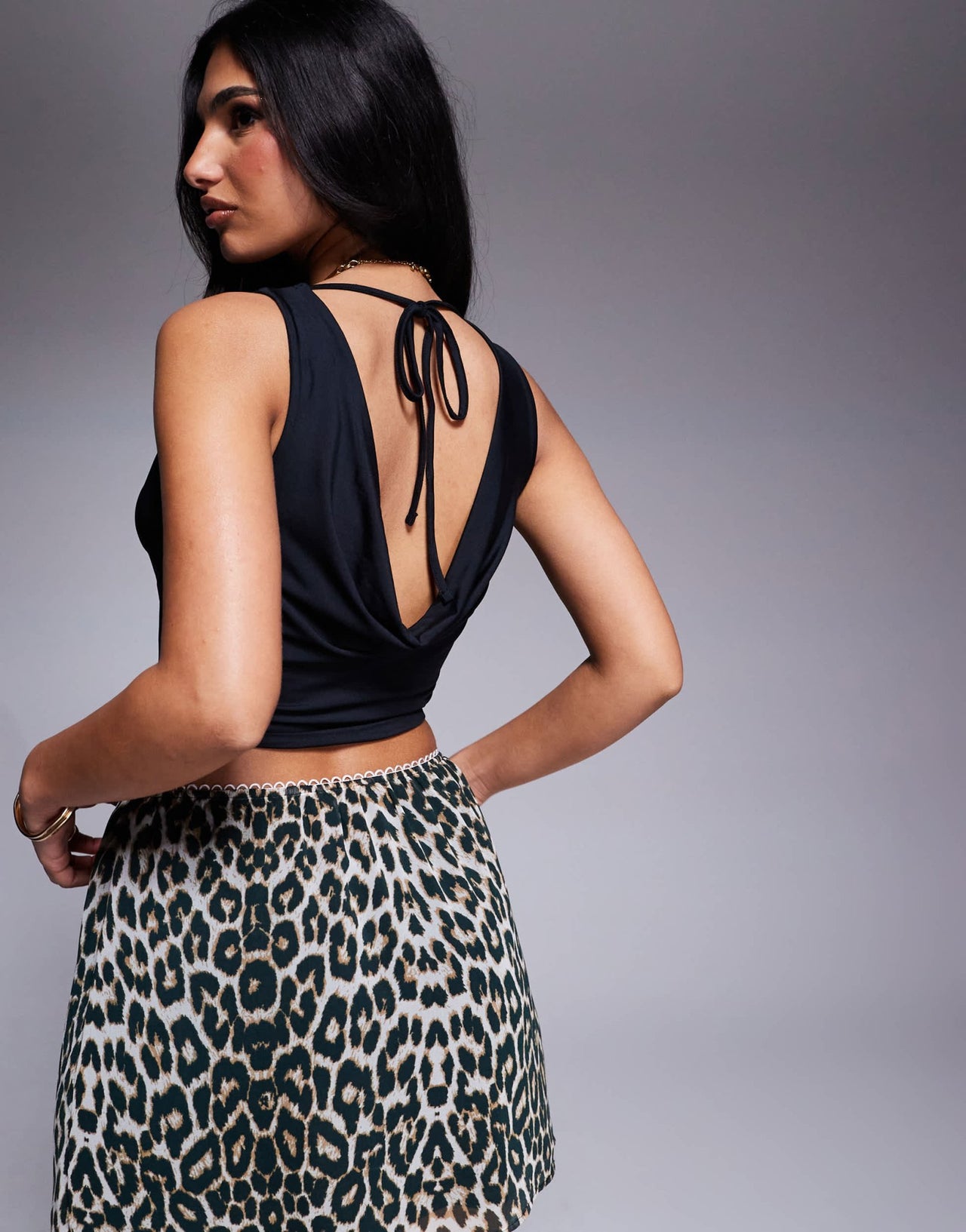 ASOS DESIGN cowl neck backless top in black - ASOS Sample Sale EU Store