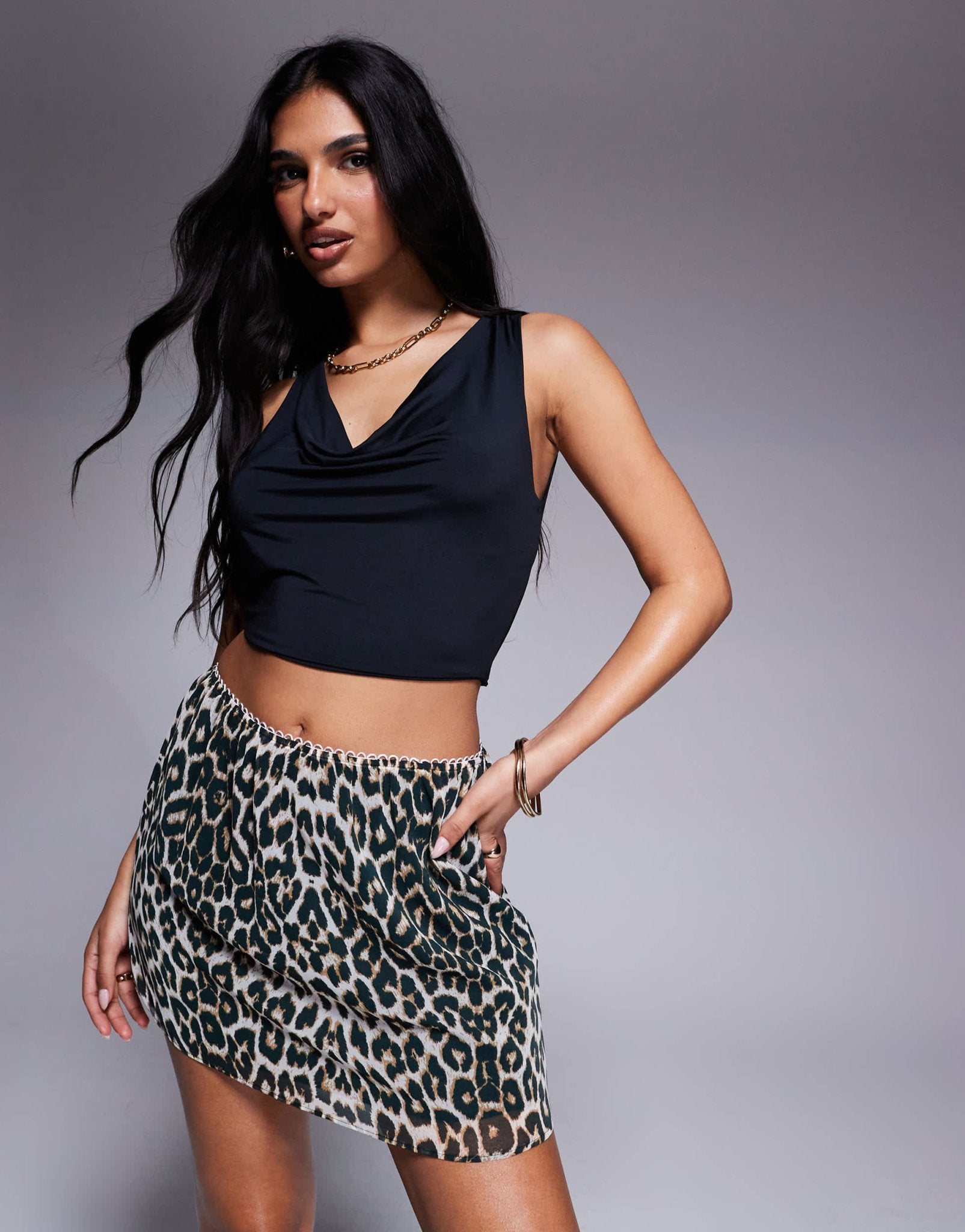 ASOS DESIGN cowl neck backless top in black - ASOS Sample Sale EU Store