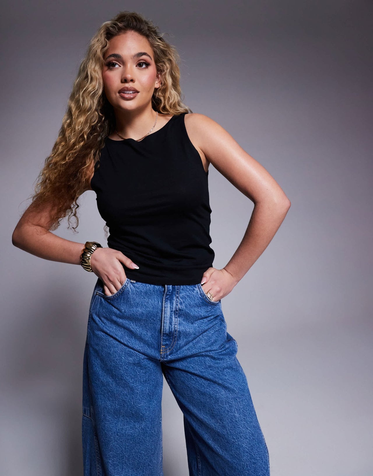ASOS DESIGN cowl neck drape t-shirt in black - ASOS Sample Sale EU Store