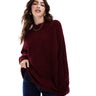 Jersey oversize de punto bouclé con cuello redondo ASOS DESIGN en burdeos