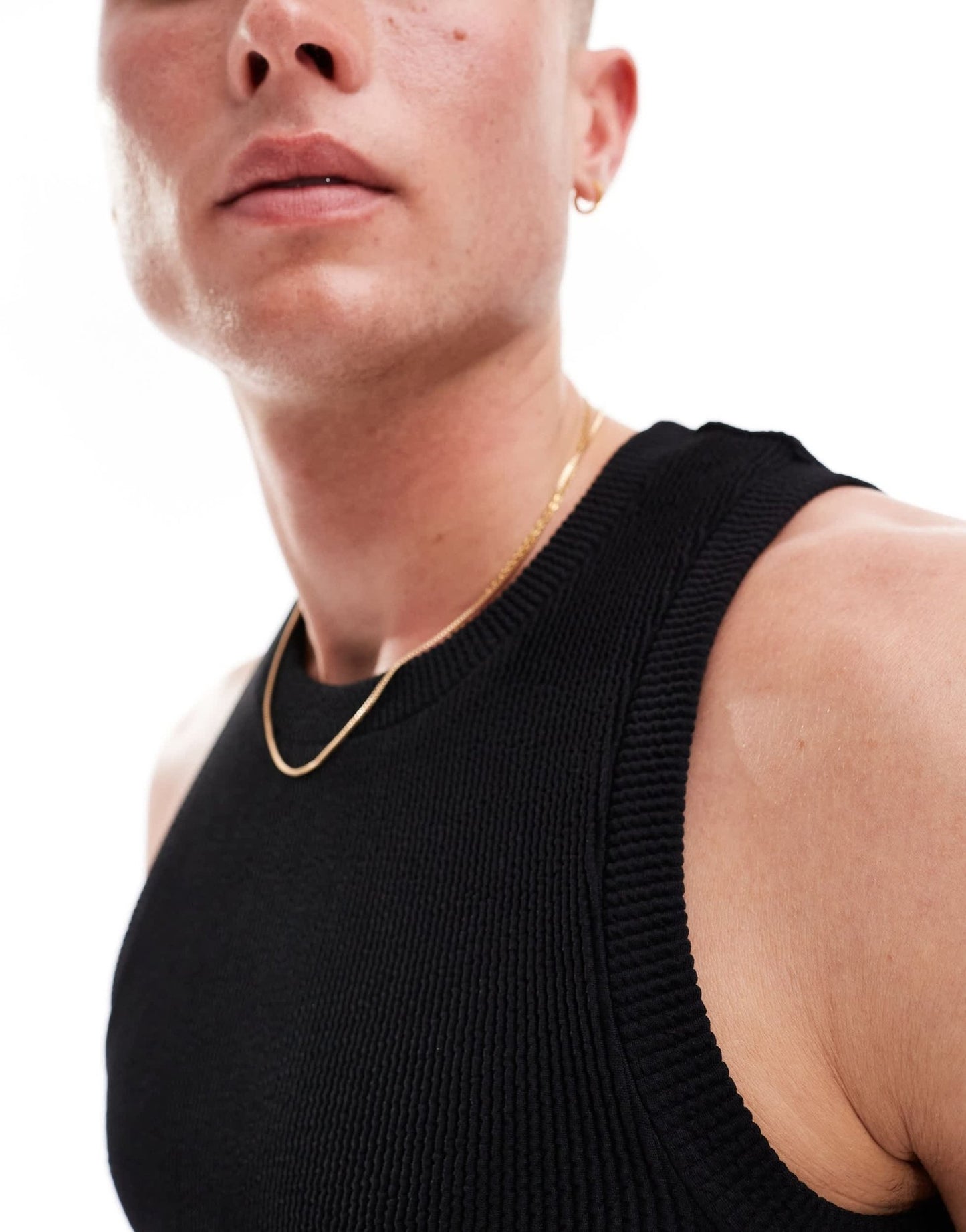 ASOS DESIGN crinkle vest in black - ASOS Sample Sale EU Store