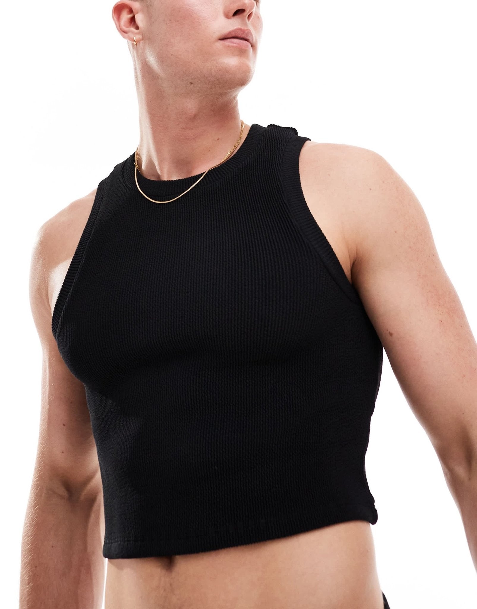 ASOS DESIGN crinkle vest in black - ASOS Sample Sale EU Store