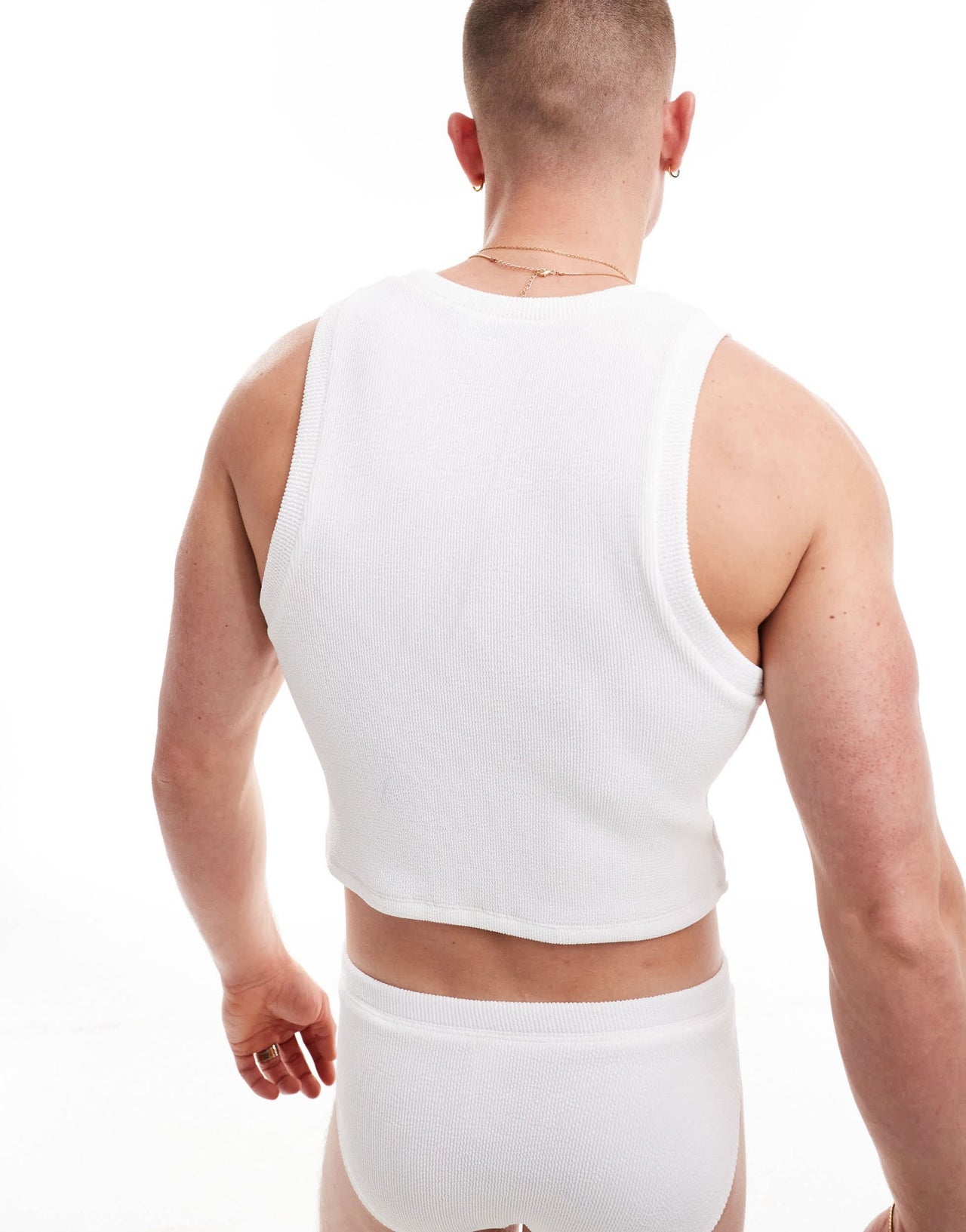 ASOS DESIGN crinkle vest in white - ASOS Sample Sale EU Store