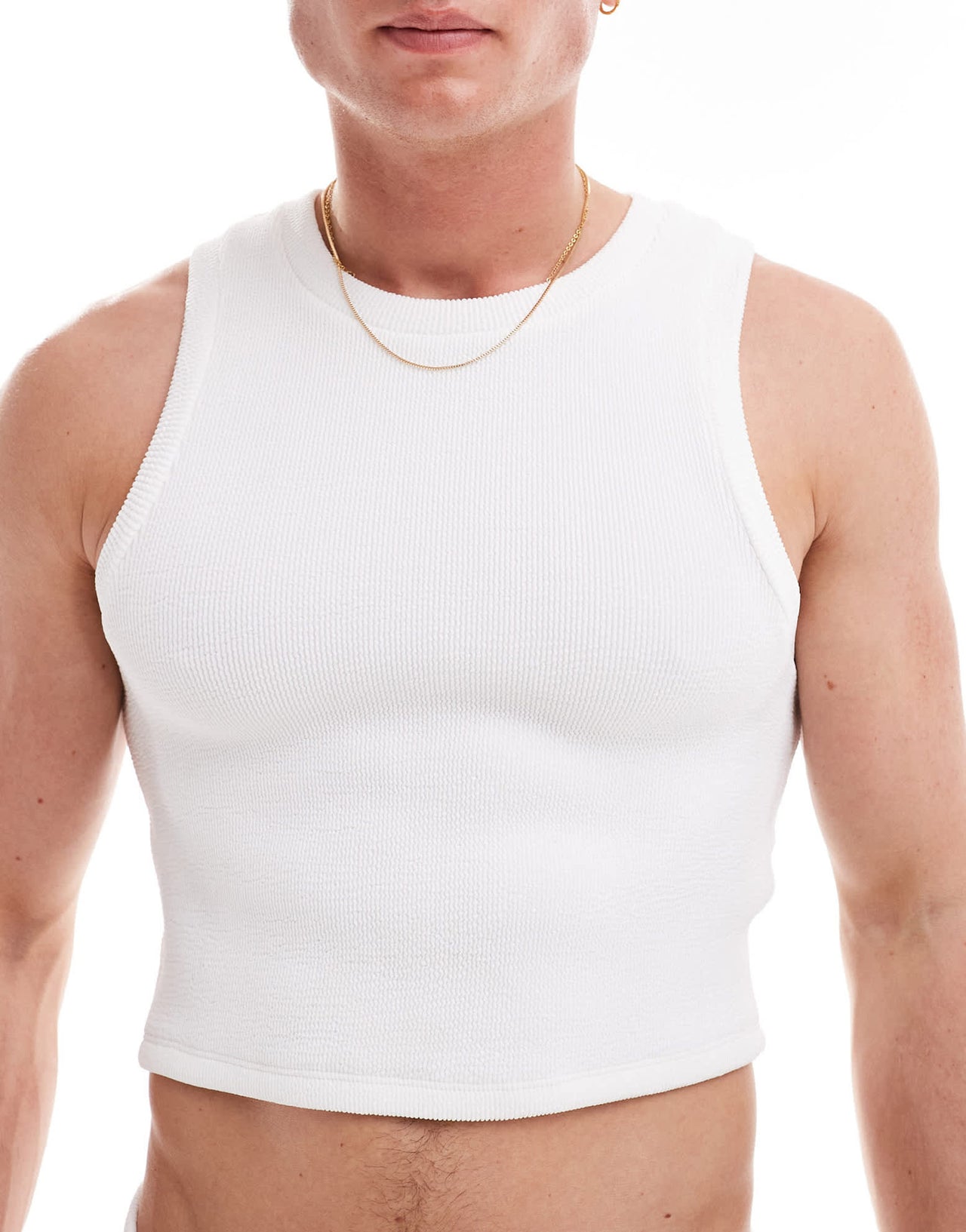 ASOS DESIGN crinkle vest in white - ASOS Sample Sale EU Store