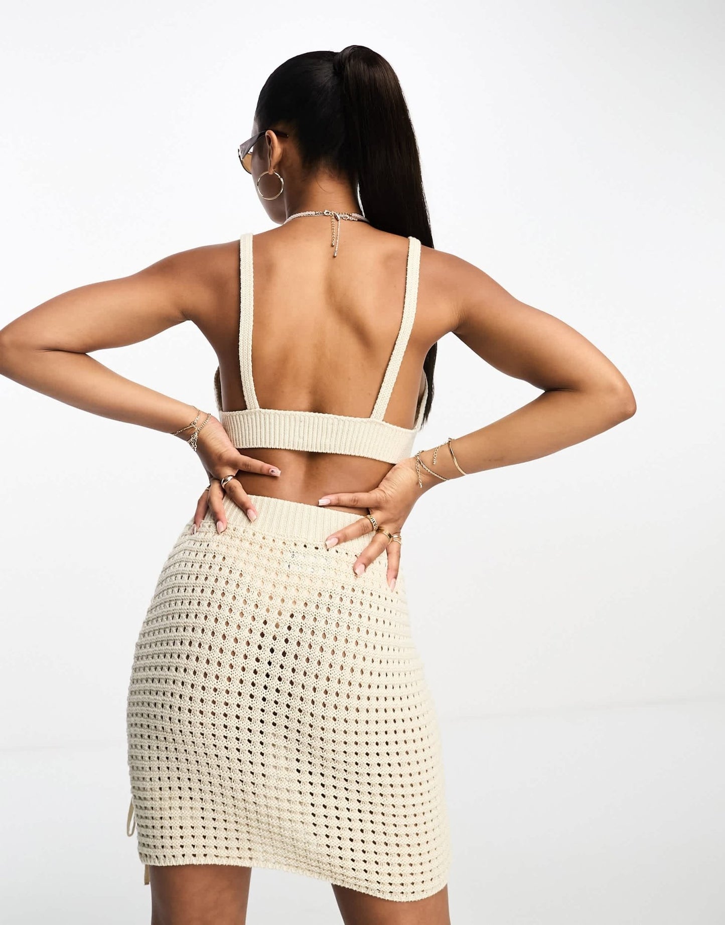 ASOS DESIGN crochet bralet co - ord in cream - ASOS Sample Sale EU Store
