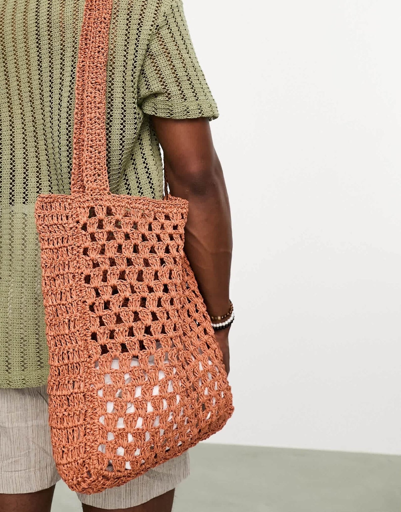 ASOS DESIGN crochet tote bag in brown - ASOS Sample Sale EU Store